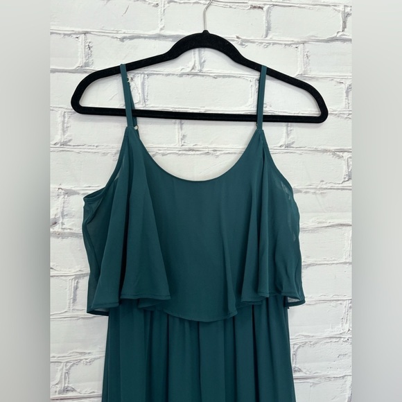 Show Me Your Mumu Caitlin Ruffle Maxi Dress Deep Jade Size Small - Picture 4 of 6
